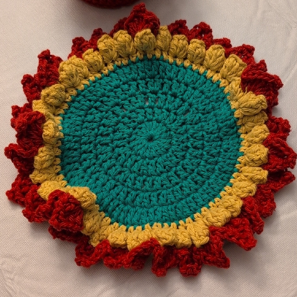 HANDMADE Colorful Crochet Candle Holder - Picture 4 of 11